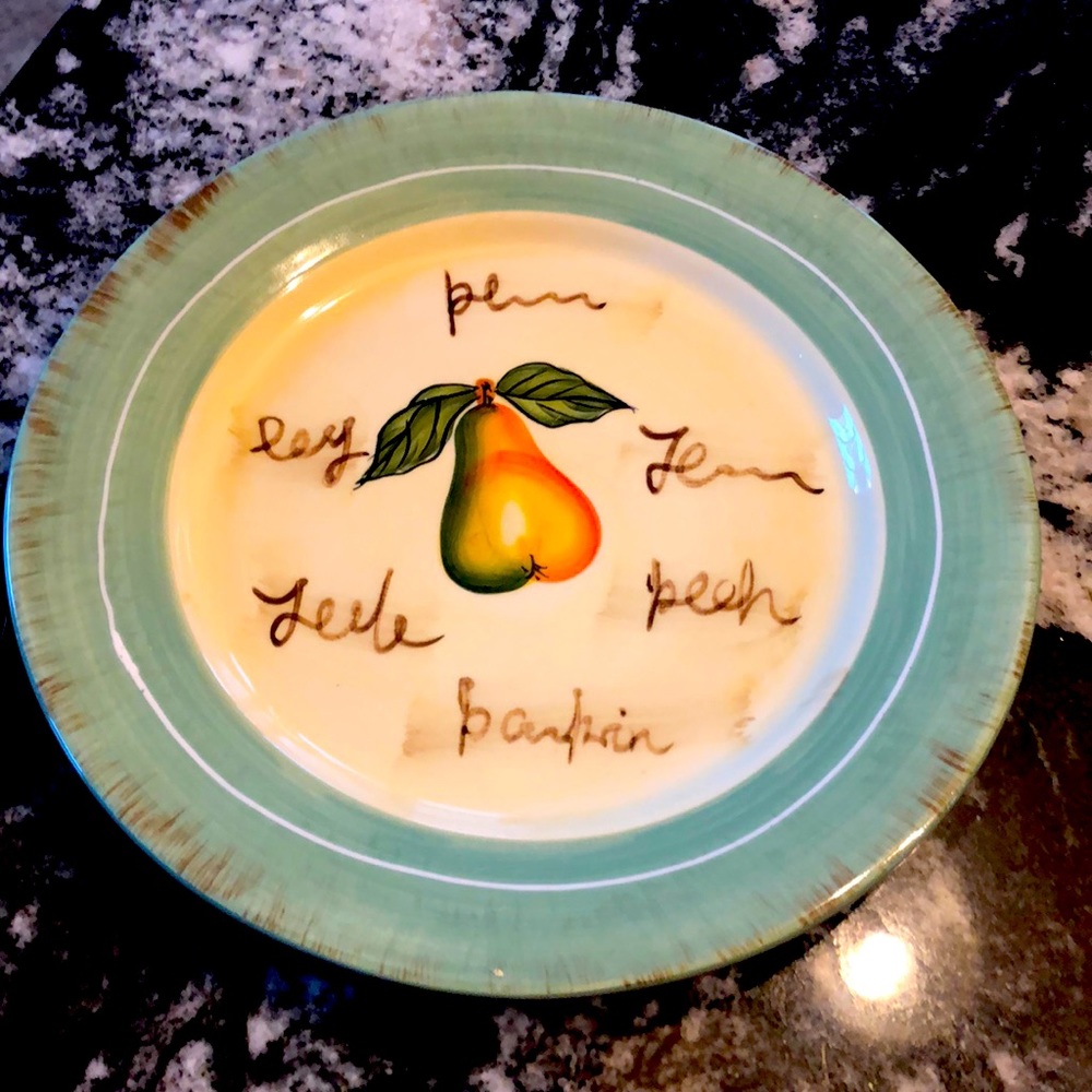 Baum Bros by Style-Eyes “Fruit writing “ salad plate